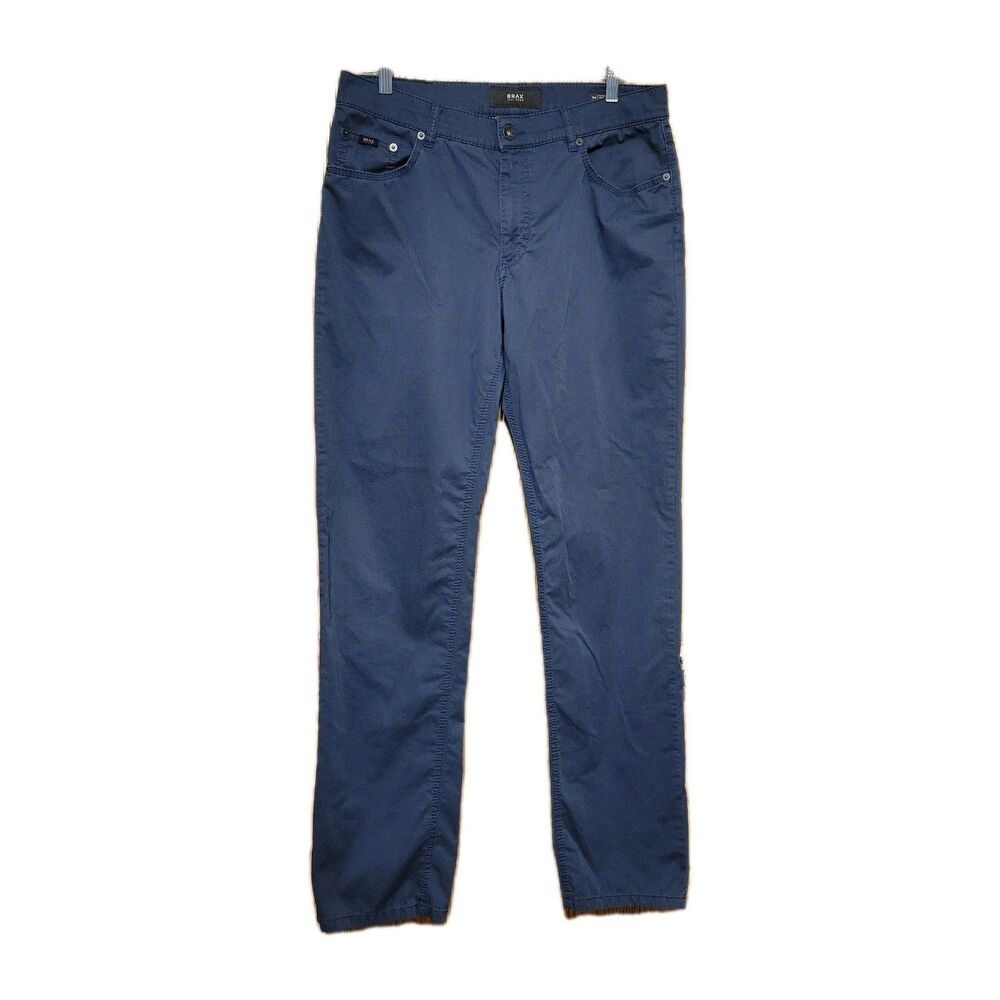 Brax Men's Cooper Pants Regular Fit, Size 36X34  Gray with 5-Pocket Flat Front